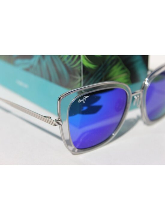 MAUI JIM Violet Lake POLARIZED Sunglasses Silver Titanium/Blue Mirror NEW Japan main image 8